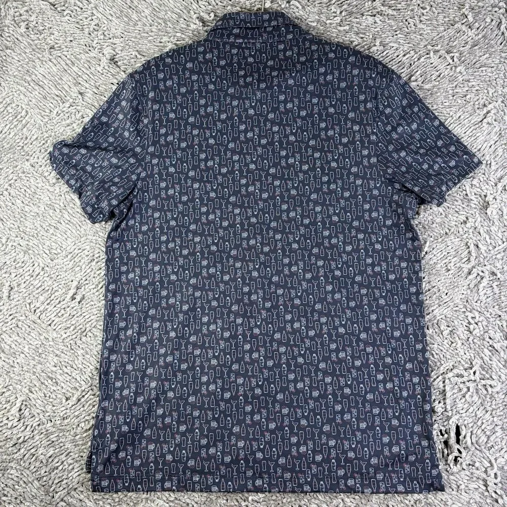 J Crew Performance Polo Mens Medium Margarita Spirits Short Sleeve Golf Summer